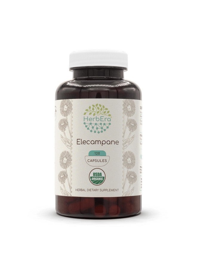HerbEra Elecampane USDA Organic 120 Capsules | Natural Herbal Supplement | Certified Organic Vegetarian Capsules and Organic Elecampane (Inula Helenium) Dried Root (120 Capsules) - Image 1