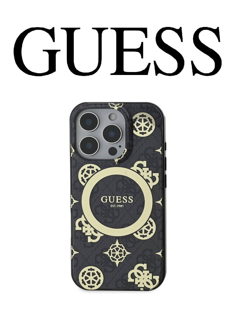 CG MOBILE iPhone 16 Pro Case, supports wireless charging MagSafe, transparent Black with original logo and approved design from the global brand Guess. From CG Mobile.  - Image 1