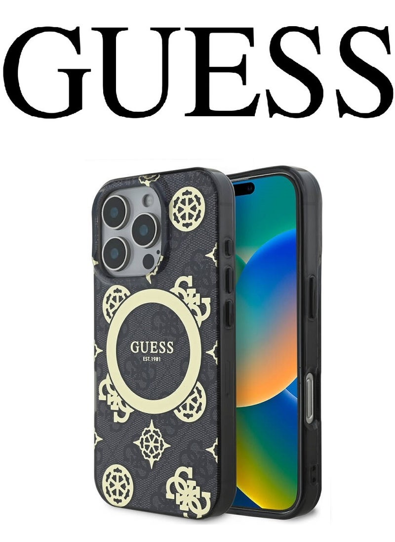 CG MOBILE iPhone 16 Pro Case, supports wireless charging MagSafe, transparent Black with original logo and approved design from the global brand Guess. From CG Mobile.  - Image 2