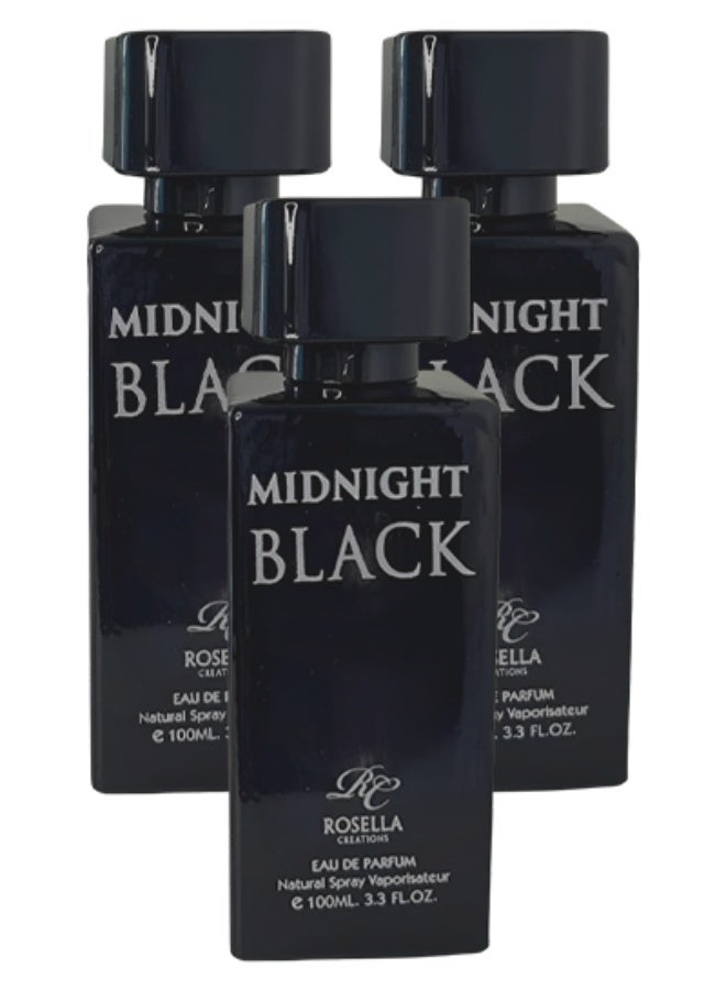 روزيلا 3 قطع عطر ميدنايت بلاك للنساء 100 مل - Image 1