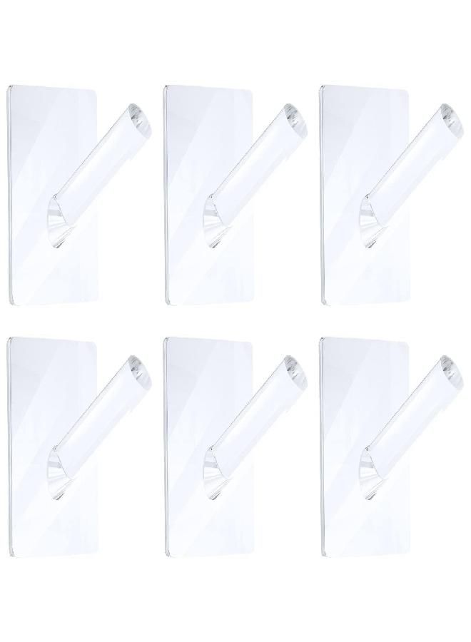 Jetec Jetec 6 Pieces Hat Hook for Wall Acrylic Hooks Clear Hat Hooks Coat Hooks Hat Rack Robe Hook Adhesive Hooks for Bathroom Kitchen Towels Wall Hat Clothes and More (Clear)  - Image 1