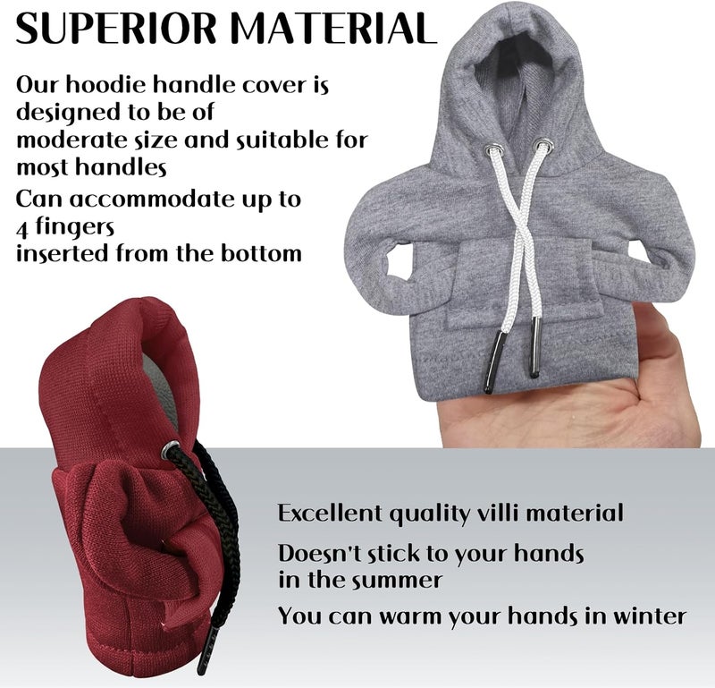 vvag Gear Shift Hoodie, Car Gear Shift Cover, Universal Fit Knob Cover Gift (Red+Grey), 878 - Image 3