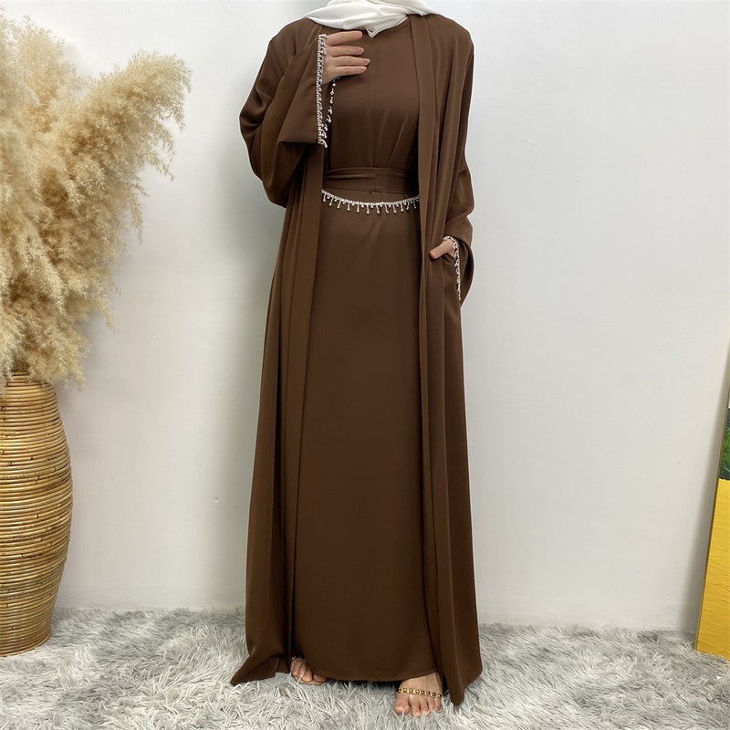 monica fashion Sleeveless Dress & Cardigan Set - Elegant Commuter Style - Image 2