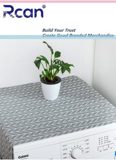 Rcan Fridge Dust Cover Refrigerator Dust Proof Cover Washing Machine Top Cover Washing Machine Cover 55 x 130cm Gray  - Image 4