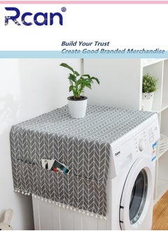 Rcan Fridge Dust Cover Refrigerator Dust Proof Cover Washing Machine Top Cover Washing Machine Cover 55 x 130cm Gray  - Image 2