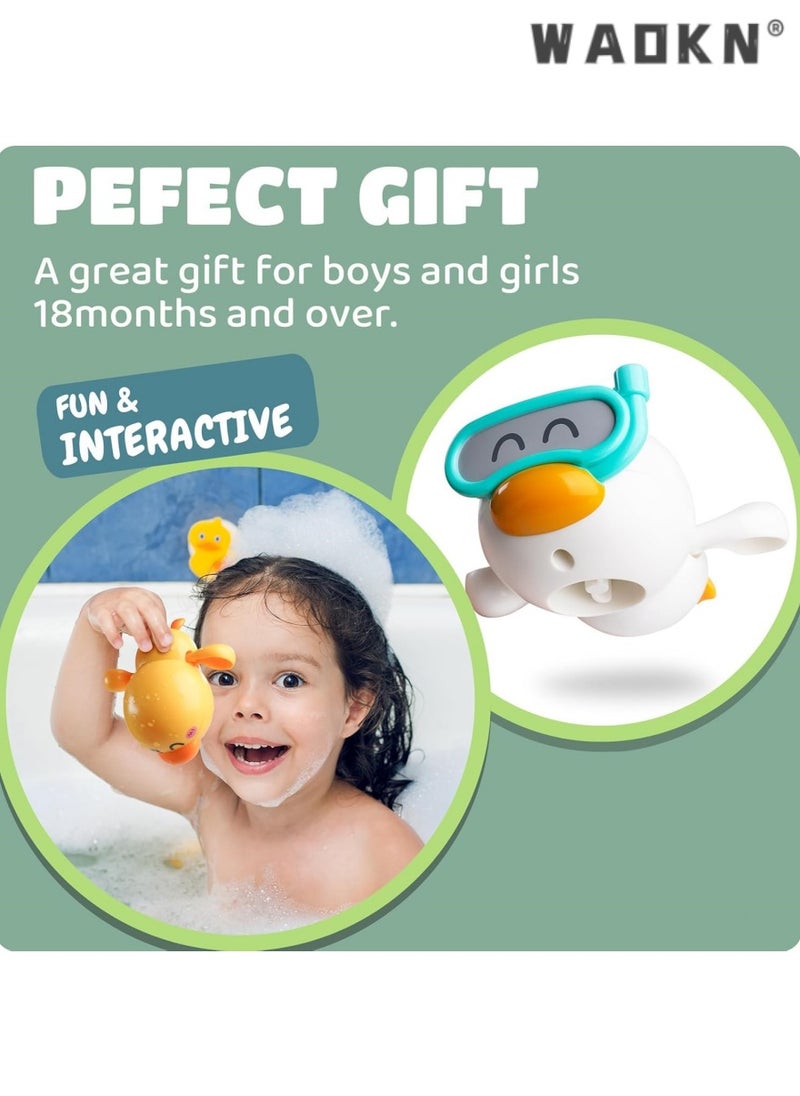 WAOKN Baby Bath Toy Set, 3-Piece Wind-Up Duck Toys Exclusive for Toddlers Aged 1-3, Floating Water Play Toys, Swimming Companions, Perfect Birthday Gifts for Both Boys and Girls  - Image 5