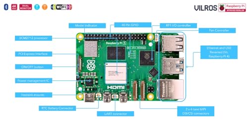 Vilros Raspberry Pi 5-8GB Starter Kit - Turbo Cooled Edition - 32GB Memory (Aluminum Black) - Image 3