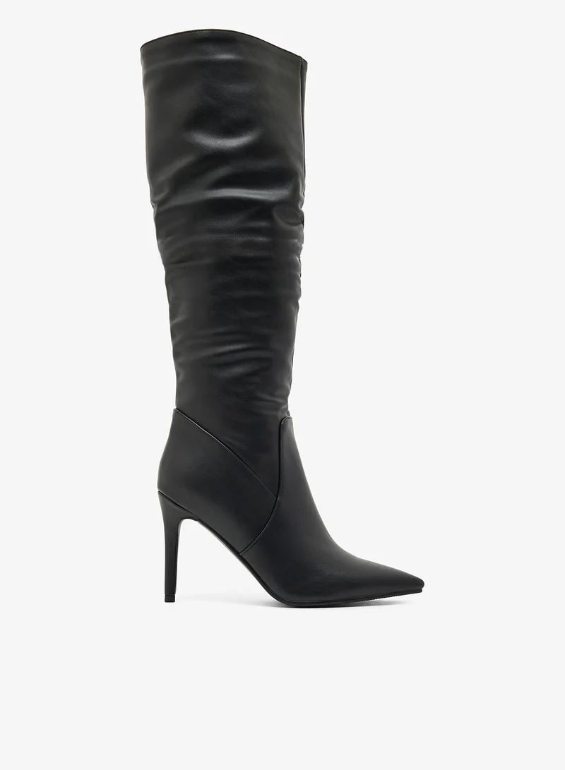 ELLA Pointed Toe Stiletto Heel Knee Boots