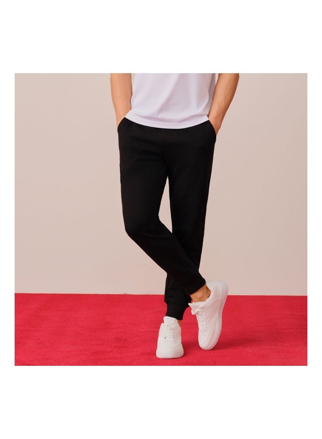 جيوردانو بنطلون رياضي رجالي بخصر مطاطي من نسيج تيري فرنسي - أسود - Image 3