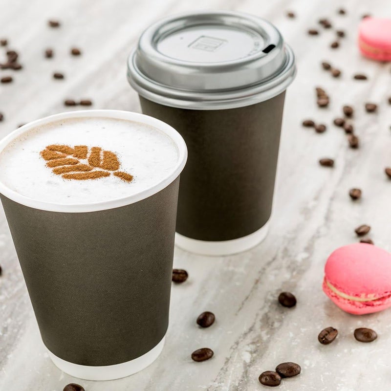 Restaurantware 500-CT Disposable Black 12-oz Hot Beverage Cups with Double Wall Design: No Need for Sleeves - Perfect for Cafes - Eco Friendly Recyclable Paper - Insulated - Wholesale Takeout Coffee Cup - Image 5