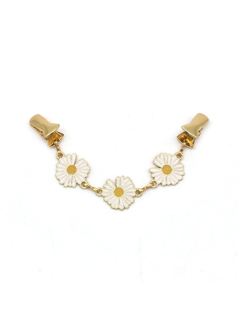 ILovhaprty Vintage Shawl Clips Set, 2pcs Gold Flower Closure Clips for Women Shawl and Collar Clothes Clip Pins Sweater Swirl Clip Cape Cloak Clips Dress Brooch Clip  - Image 2