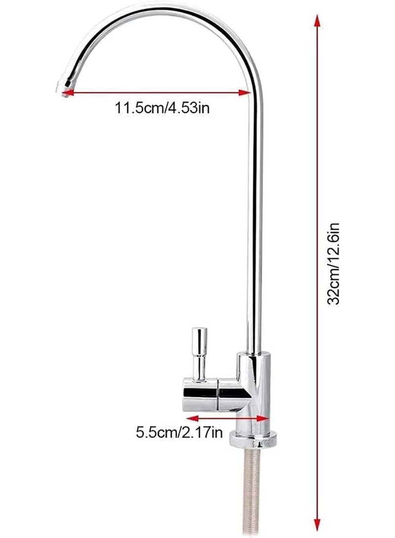 صنبور فلتر مياه التحلية المتميز والجذاب وطول 20 سم، يجمع بين الجودة العالية وأداء التصفية الفائق في تصميم أنيق (كروم) - Image 5