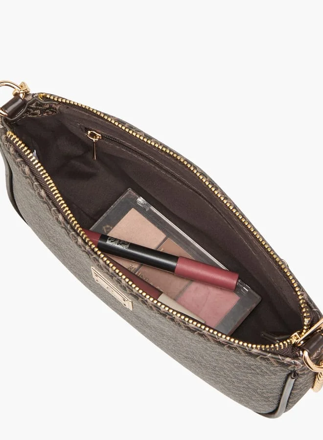 Flora Bella By Shoexpress Womens Textured Shoulder Bag With Zip Closure And Chain Strap