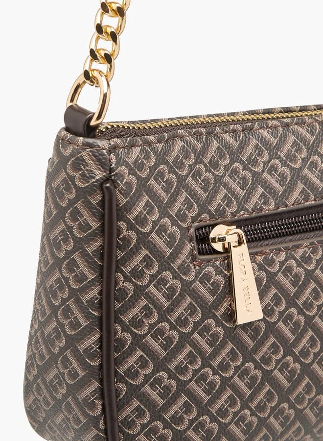 Flora Bella By Shoexpress Womens Textured Shoulder Bag With Zip Closure And Chain Strap