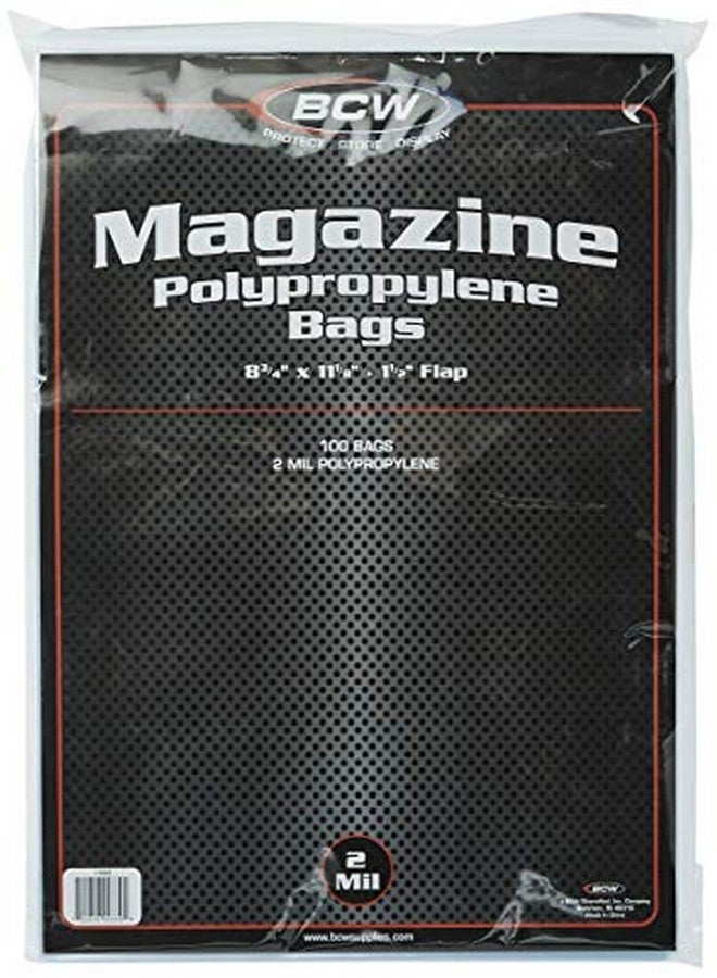 BCW Crystal Clear 2Mil Polypropylene Magazine Bags 83/4" X 111/8" With 11/2" Flap. (100Count) - Image 1