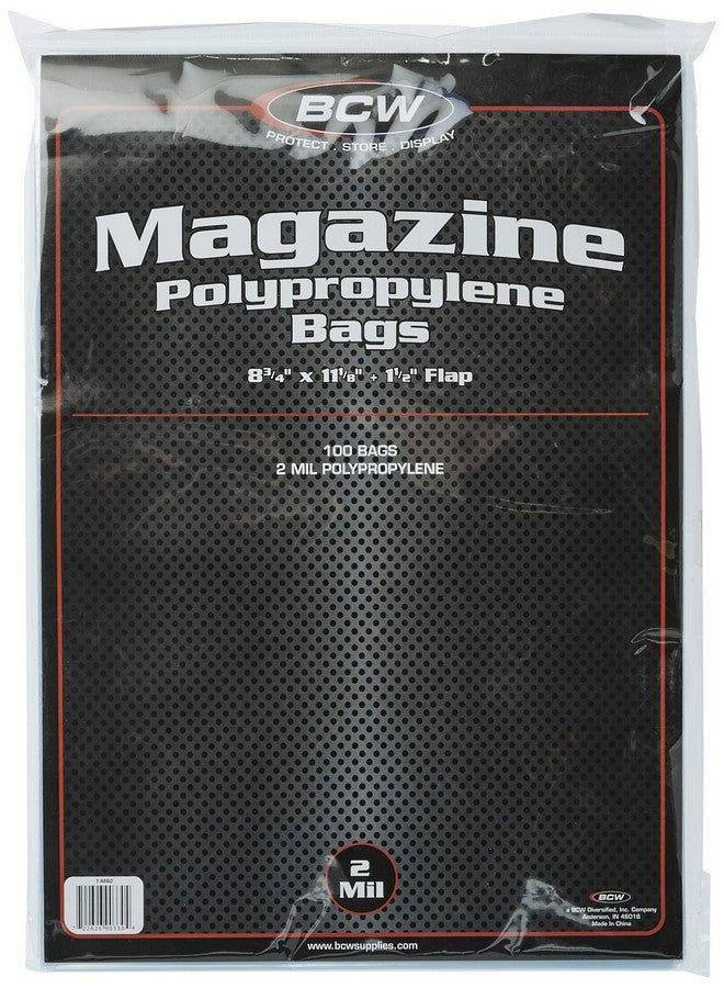 BCW Crystal Clear 2Mil Polypropylene Magazine Bags 83/4" X 111/8" With 11/2" Flap. (100Count) - Image 2