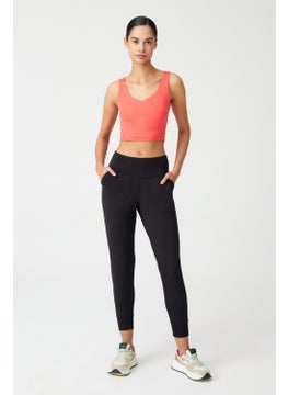 Los Ojos Women's Black High Waist Jogger Sweatpants Joggers  - Image 1