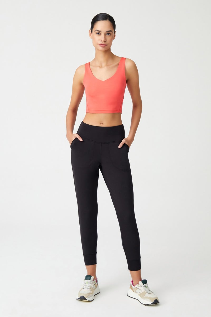 Los Ojos Women's Black High Waist Jogger Sweatpants Joggers  - Image 1