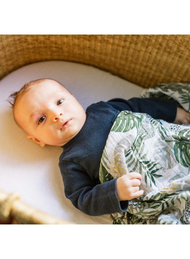 Bebe au Lait Bebe au Lait Jungle Rainforest Muslin Swaddle Blanket, Green, One Size (SWBMJG) - Image 4