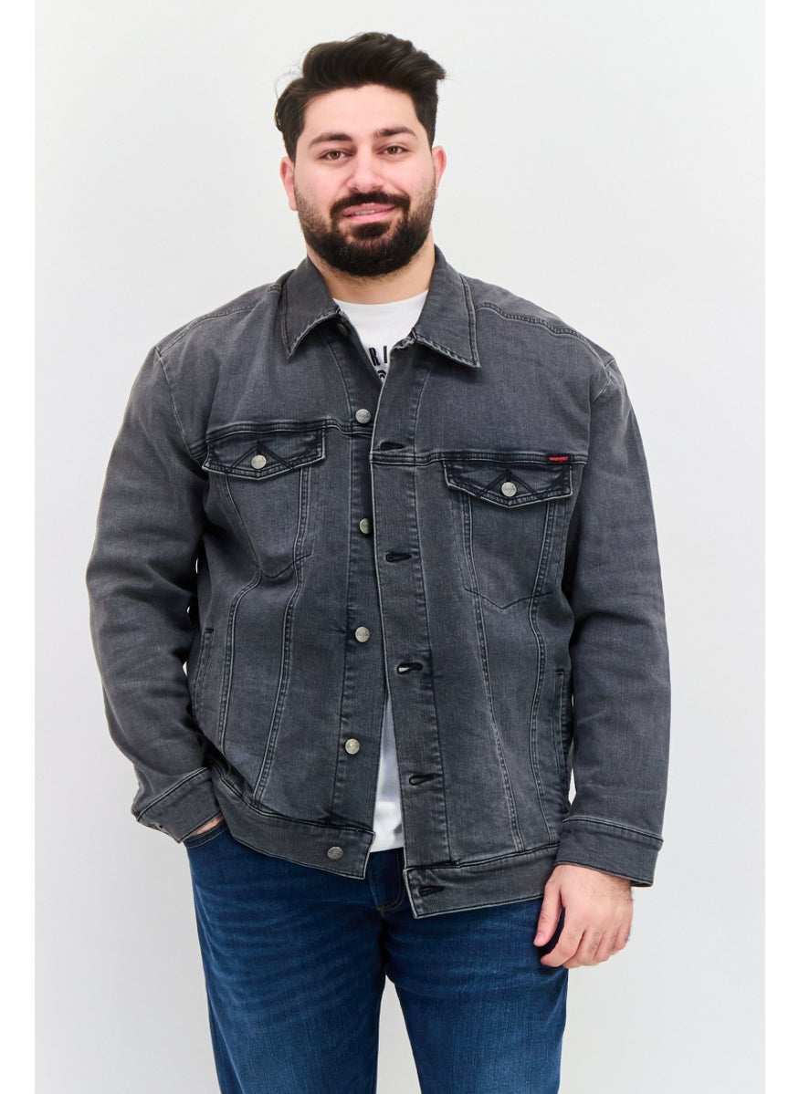 Wrangler - Men Washed Denim Jacket, Black - Image 1