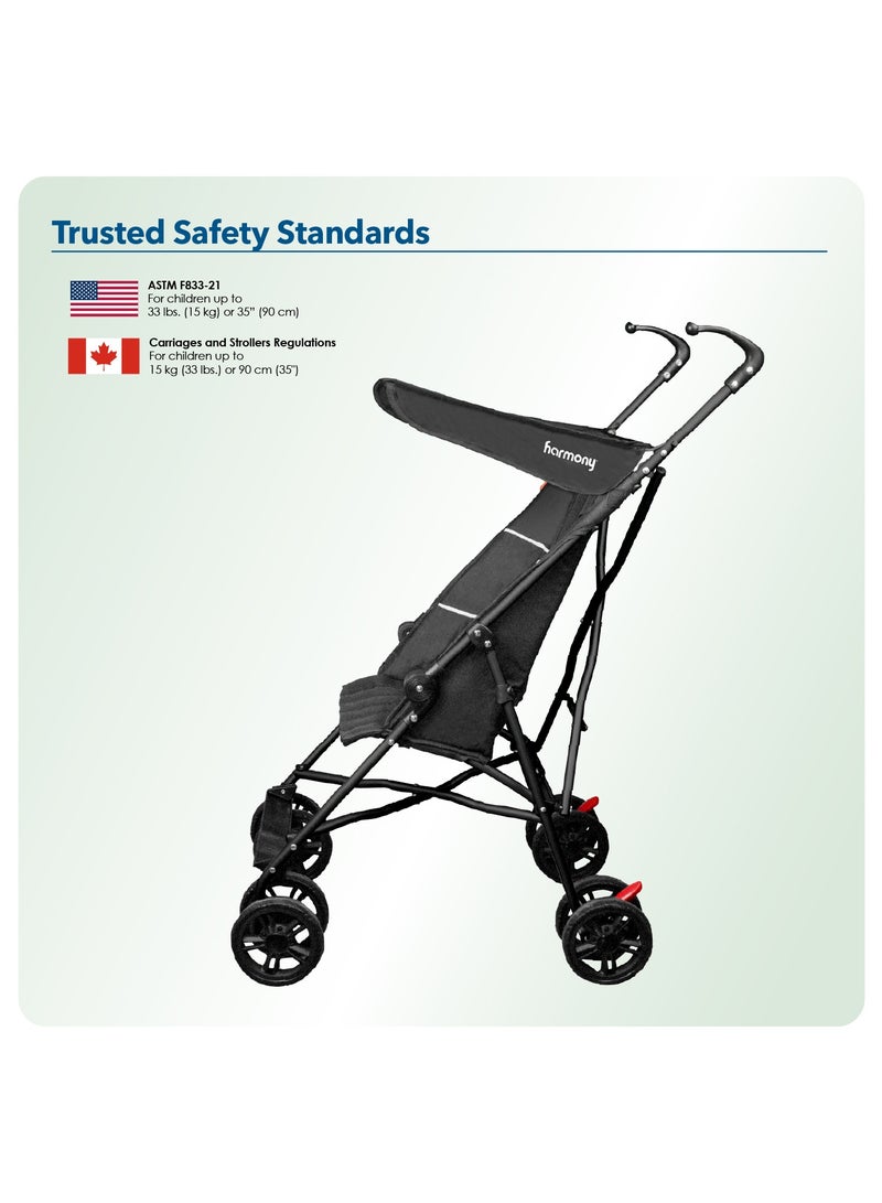 Harmony Versa Umbrella Fold Luxury Stroller | Lightweight & Stylish | 3-Point Harness | Adjustable Recline | Suspension Wheels | Luxury Finish - Image 2