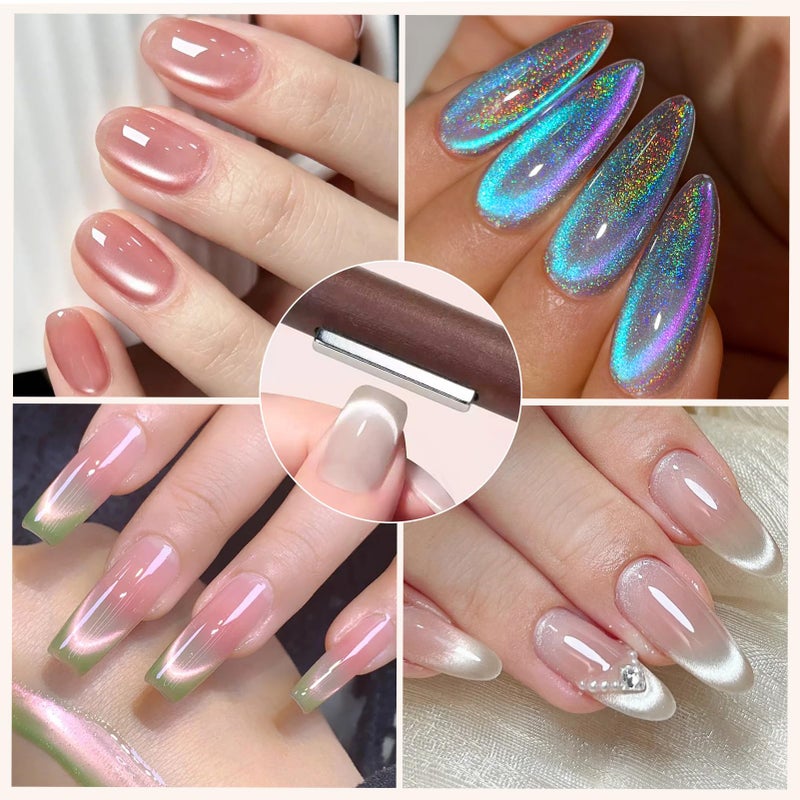 BORN PRETTY 3 in 1 Nail Magnet, Multifunctional Cat Magnetic Eye Nail Polish Magnet Pen, 3D Magnetic Nail Polish Stick for Home DIY, Salon, Studio Nail Art Design Tools - Image 3