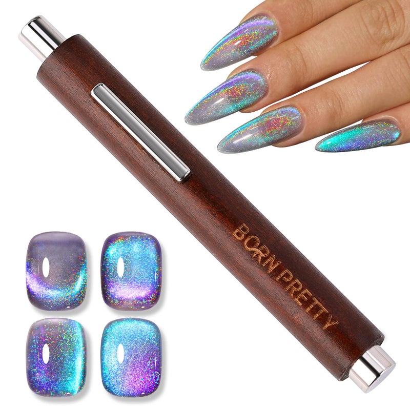 BORN PRETTY 3 in 1 Nail Magnet, Multifunctional Cat Magnetic Eye Nail Polish Magnet Pen, 3D Magnetic Nail Polish Stick for Home DIY, Salon, Studio Nail Art Design Tools - Image 1
