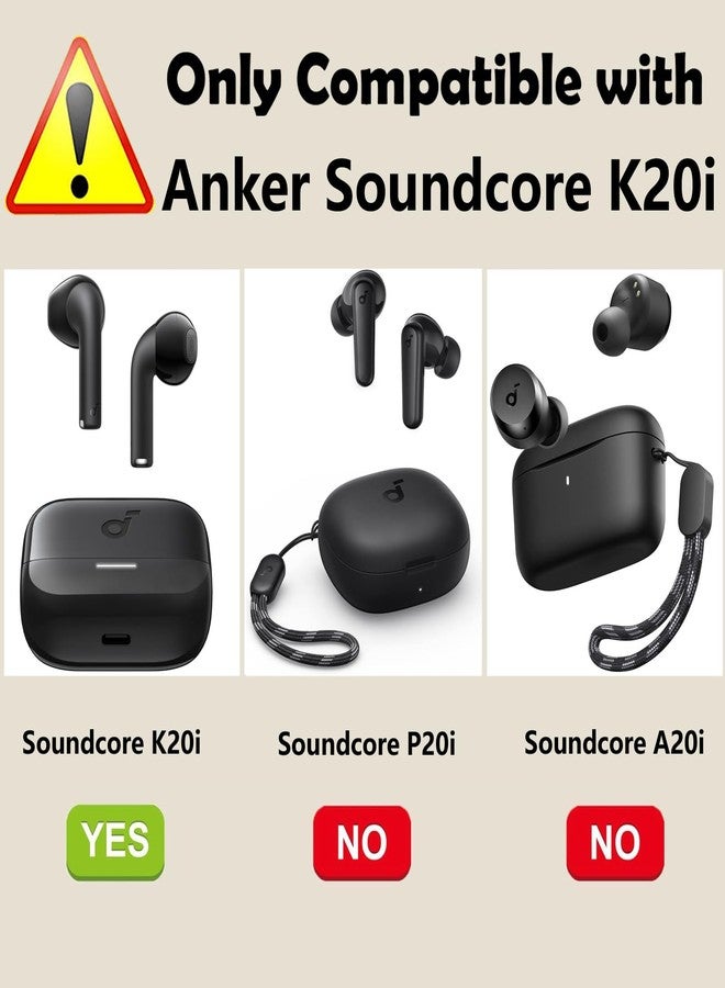 EasyBee [2 Pack] easyBee Case Compatible with Soundcore K20i Charging Cover, with 2 Keychain and 2 Anti-Lost Strap, Soft Liquid Silicone Ultra Thin Shockproof Protective Kit - Black and Blue - Image 2