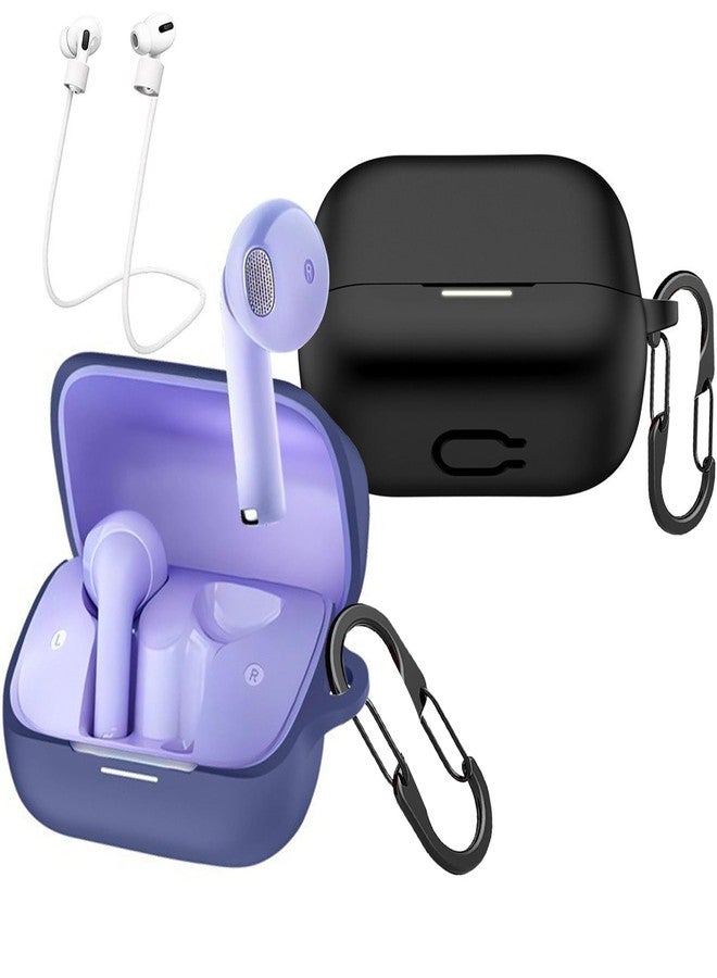 EasyBee [2 Pack] easyBee Case Compatible with Soundcore K20i Charging Cover, with 2 Keychain and 2 Anti-Lost Strap, Soft Liquid Silicone Ultra Thin Shockproof Protective Kit - Black and Blue - Image 1