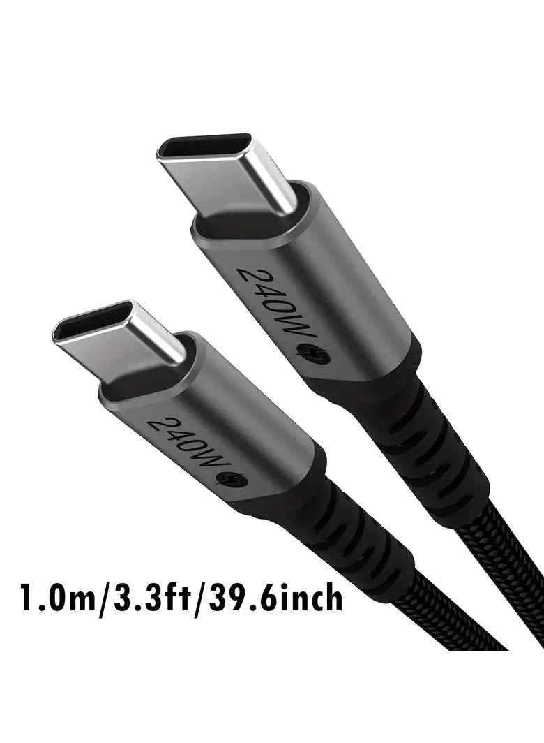 OMAKSS USB C Cable 1M Braided 240W (48V 5A) Power Delivery PD 3.1 Fast charge USB C to Type Cable for iPhone 15/16 pro max, MacBook Pro/Air, iPad Pro 2022/Dell XPS/Galaxy S25/24/23 Ultra/Huawei P70 - Image 5