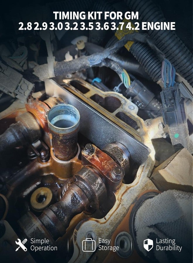 DPTOOL Camshaft Retaining Aligning Timing Kit Compatible with GMC Opel Saab Cadillac Buick Chevrolet 2.8 2.9 3.0 3.2 3.5 3.6 3.7 4.2 Engine EN-48383 EN-46105 EN-46106 EN-46111 J-44221 - Image 4