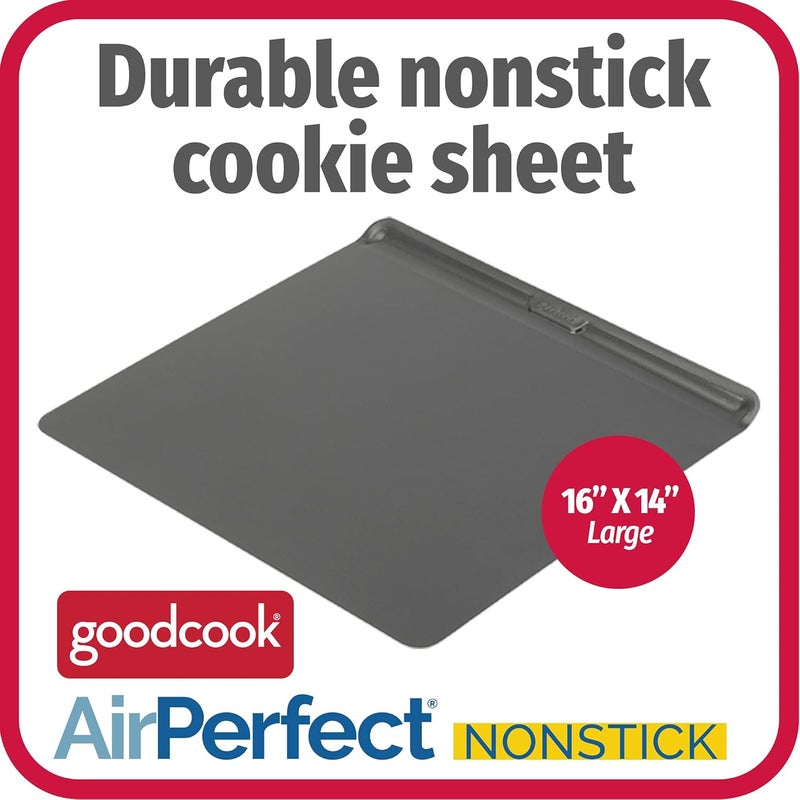 صينية خبز البسكويت الكبيرة من GoodCook AirPerfect، غير لاصقة، معزولة، مصنوعة من الفولاذ الكربوني - Image 3