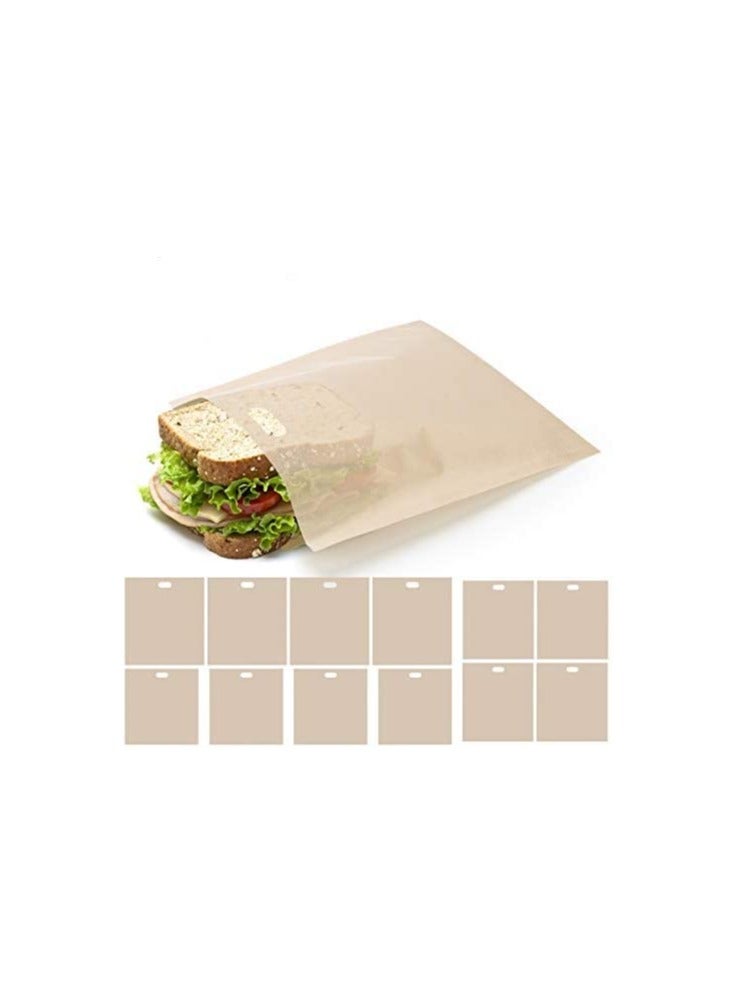 KASTWAVE Toaster Bags, 12 Pack Reusable Nonstick Toast Bags for Heat Resistant, 3 Sizes Sandwich Toaster Bags Oven Bags for Toast Cheese Sandwiches, Pizza - Image 1