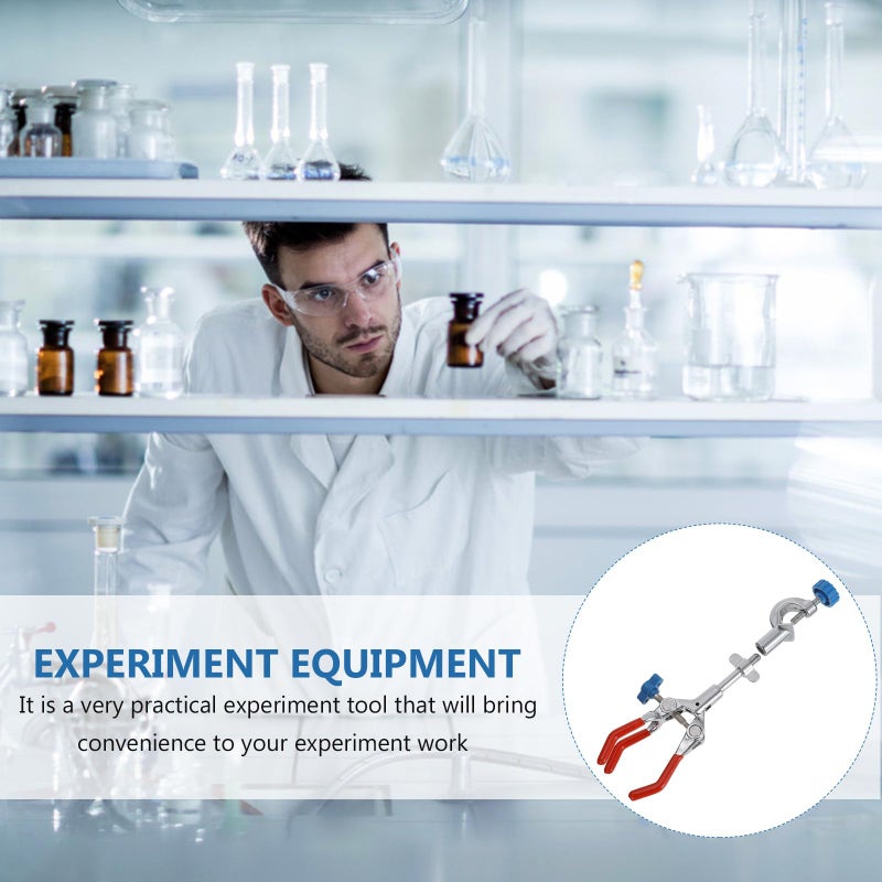 Adjustable Three Prong Flask Clamp Swivel Beaker Holder for Laboratory Chemical Experiment - Image 5