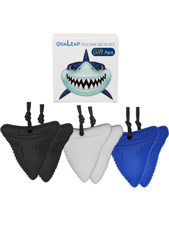 QUALEAP AMBER Shark Tooth Sensory Chew Necklace (6 Pack) Chewing Necklace Teething Necklace Teether Necklace Chew Toys For Kids Boys Or Girls Teething Toys Designed For Chewing Autism Sensory Teether Toy - Image 2