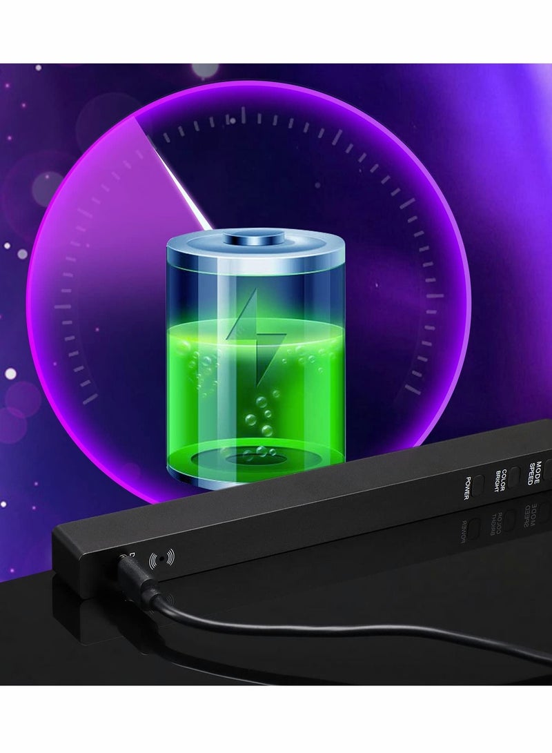 ضوء التحكم في الصوت RGB، 2 قطعة ضوء إيقاع مستشعر صوت قابل لإعادة الشحن، ضوء محيطي LED ملون إبداعي، 32 بت لالتقاط الموسيقى للسيارة واللابتوب والحفلات والألعاب الخارجية - Image 4