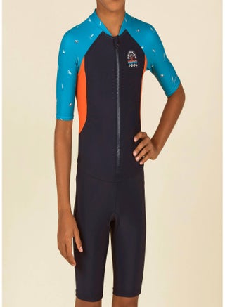 NABAIJI by DECATHLON, Boy Wetsuit - Shorty 100 Short-sleeved - Navy Blue / Orange / Blue - pzsku/Z9EAE1B64B526669CC2C0Z/45/1746544939/bfcf5380-bb9d-4515-b659-d45711fa8686
