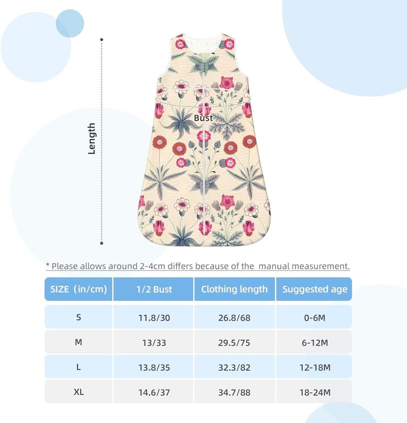 William Morris Daisy Floral Pattern Red Orange Baby Wearable Blanket Infant Boys Girls Sleeping Bags for Newborn X-Large - Image 5