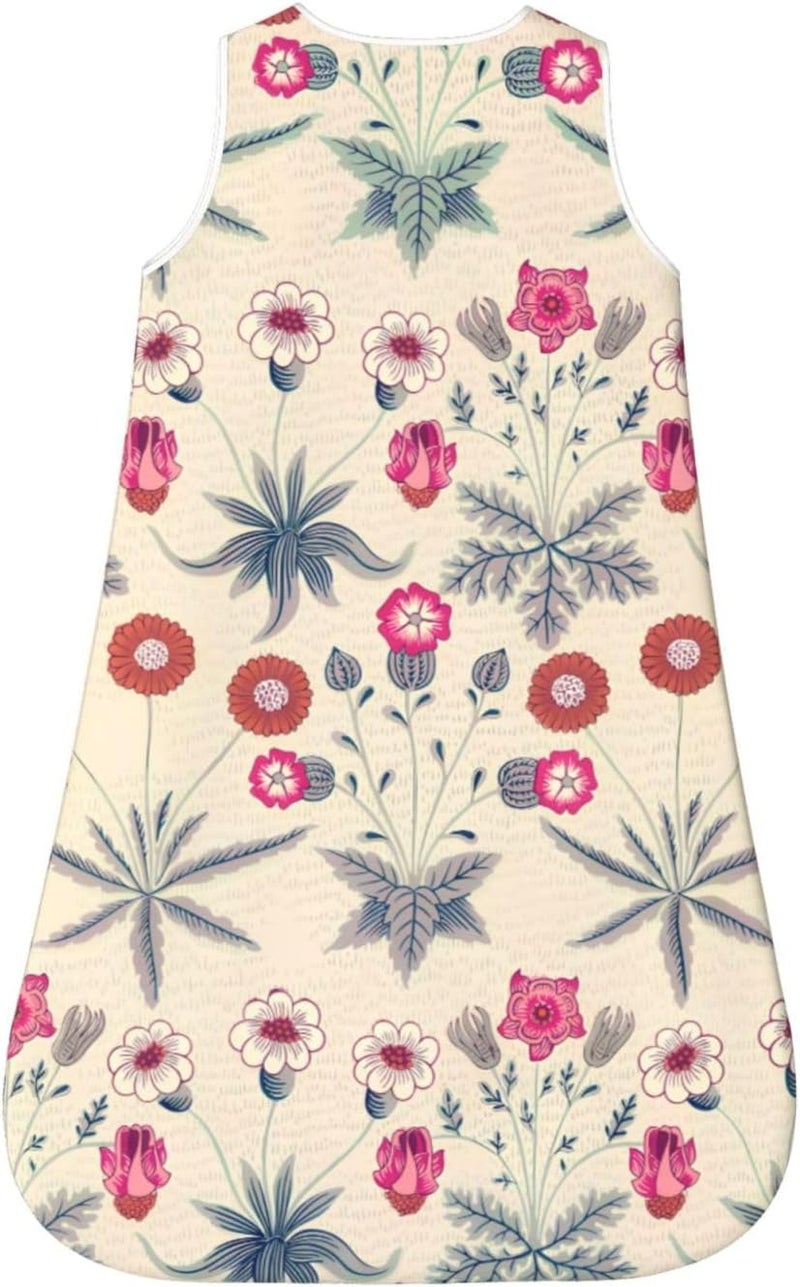 William Morris Daisy Floral Pattern Red Orange Baby Wearable Blanket Infant Boys Girls Sleeping Bags for Newborn X-Large - Image 2