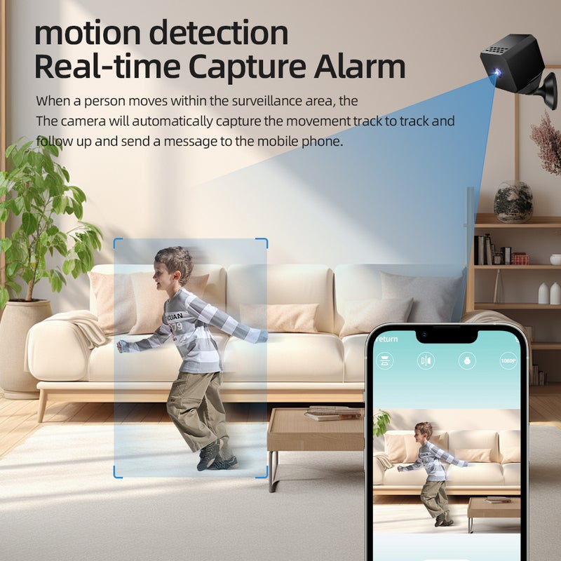 Mini Square HD 1080p Surveillance Camera with Night Vision, Motion Detection, and Smart Wireless Wi-Fi - Image 5