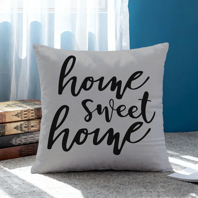 Hexagram Grey Geometric Pillow Covers 18x18 Set of 4, Decorative Outdoor Modern Boho Throw Pillow Covers, Home Sweet Home Farmhouse Cushion Case for Couch Sofa Indoor Bedroom Decor(No Insert) - Image 2