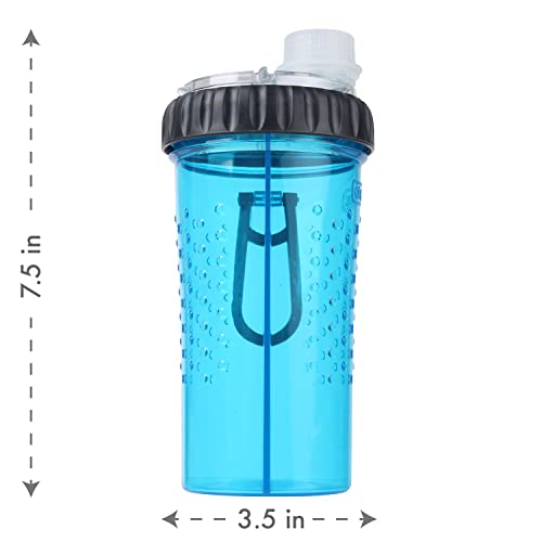 Dexas Popware for Pets Snack Duo Dual Chambered Hydration Bottle and Snack Container with Collapsible Pet Cup, Blue - Image 4