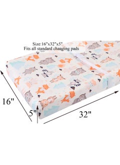 Tontukatu Tontukatu Changing Pad Cover Set 3 Pack Jersey Knit Ultra Soft for Baby Boys Girls Elephant Tiger/Fox/Grey  - Image 3