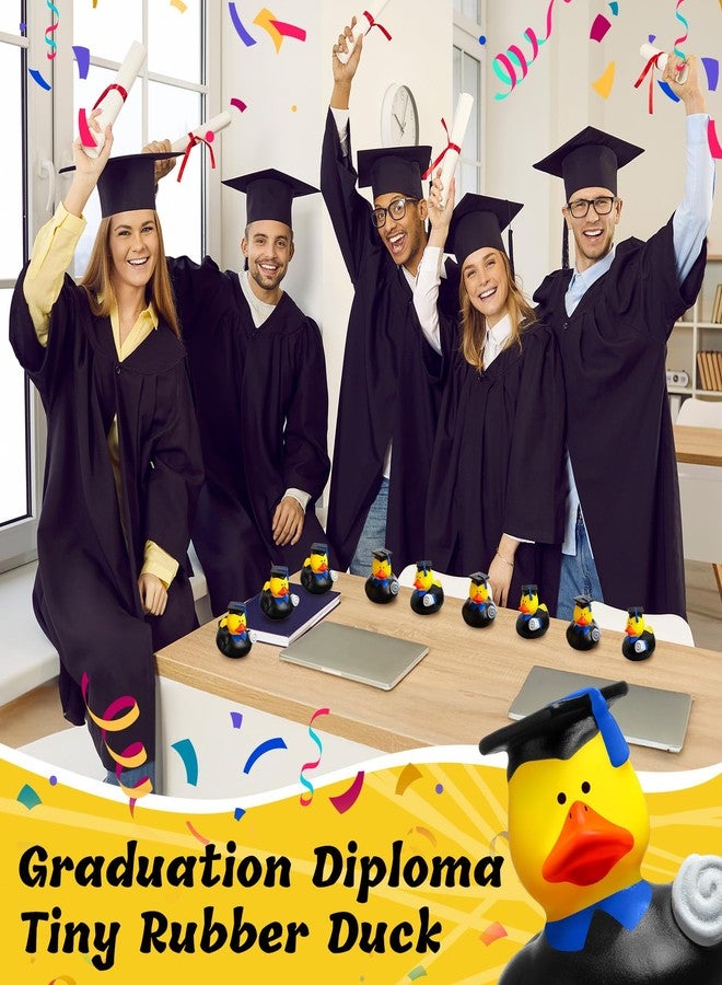Sratte 24 Pack 2" Graduation Ducks Class of 2025 Diploma Grad Bulk Rubber Ducks for Cruise Student Adults Graduates Gift Prize Graduation Party Decorations School College(Black, Blue) - Image 4