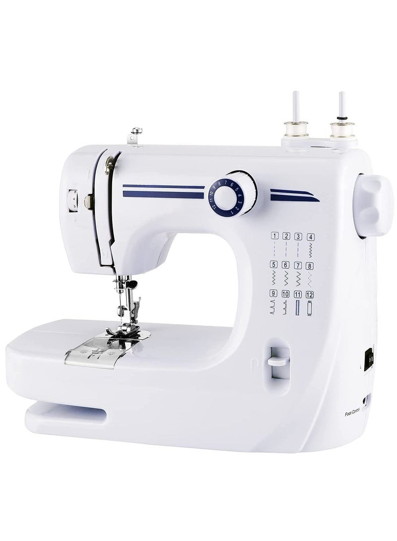 Sewing Machine Portable Mini Sewing Machine Electric Household Mending Machine 12 Built-in Stitch Pattern Computerized Sewing Kit for Beginner Fabric Children Cloth Family DIY Craft Tailor Embroidery  - Image 1