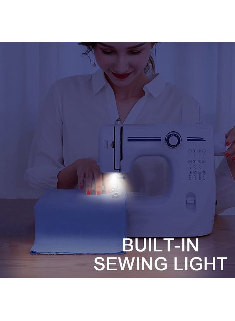 Sewing Machine Portable Mini Sewing Machine Electric Household Mending Machine 12 Built-in Stitch Pattern Computerized Sewing Kit for Beginner Fabric Children Cloth Family DIY Craft Tailor Embroidery  - Image 5