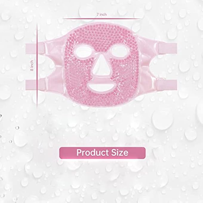 THMINS Cold Face Eye Mask Ice Pack Reduce Face Puff,Dark Circles,Gel Beads Hot Heat Cold Compress Pack,Face SPA for Woman Sleeping, Pressure, Headaches, Skin Care - Image 2