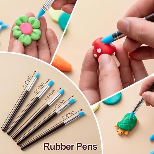 Amrules Clay Tools Kit, 27 PCS Pottery Tools, Practical Polymer Clay Sculpting Tools Kit, Air Dry Clay Tools Set for Adults, Pottery Craft, Dotting, Carving, Drawing, Molding, Modeling, Shaping - Image 4