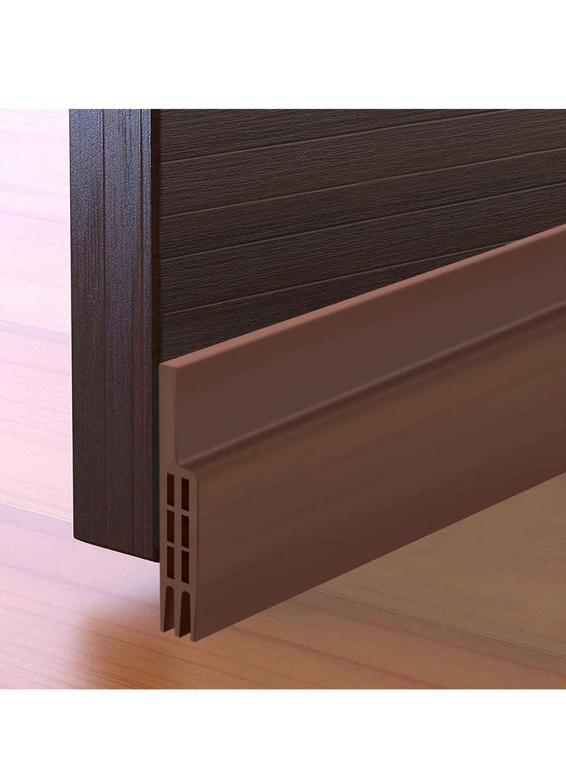 Najwa Door Draft Stopper Under Door Seal for Exterior/Interior Doors, Door Sweep, Soundproof Door Bottom Weather Stripping, 2 Inch W x 39 Inch L, Brown  - Image 1