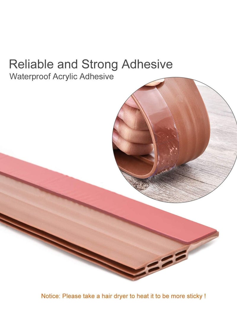 Najwa Door Draft Stopper Under Door Seal for Exterior/Interior Doors, Door Sweep, Soundproof Door Bottom Weather Stripping, 2 Inch W x 39 Inch L, Brown  - Image 2
